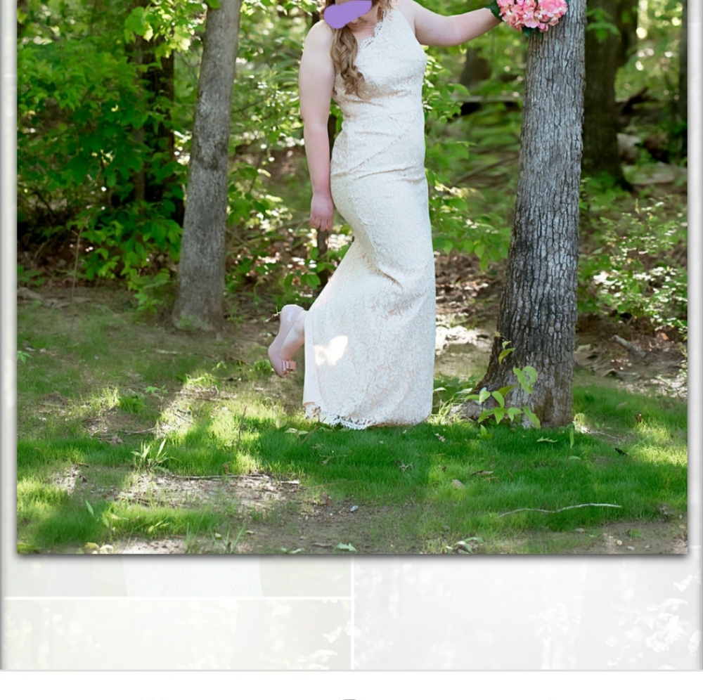 Ivory lace over-lay formal dress